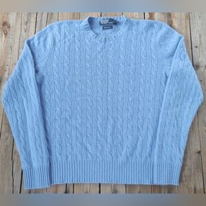 Vintage Polo Ralph Lauren 100% cashmere Italian yarn cable knit sweater